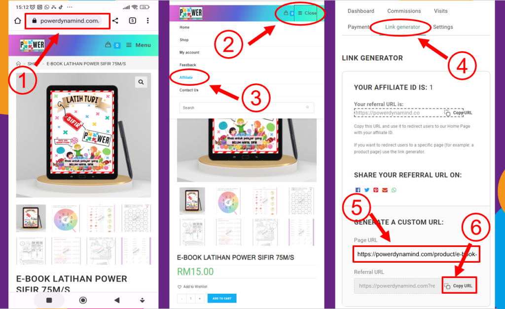 Cara nak generrate Link Affiliate untuk specific product 2