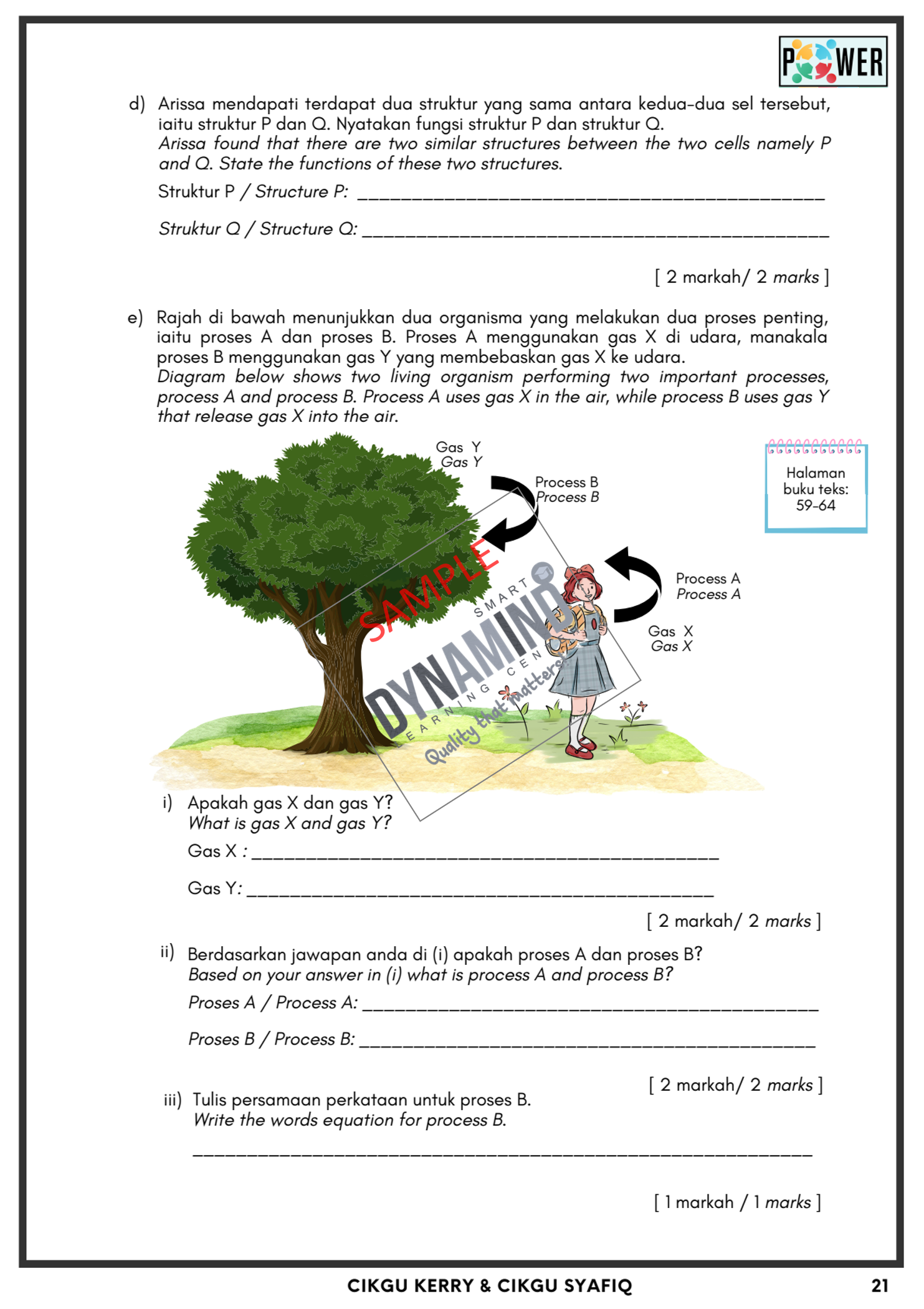 Sampel 7 - 1 SET ULANGKAJI BAB 1 - BAB 5 SAINS TINGKATAN 1 (FORMAT UASA)